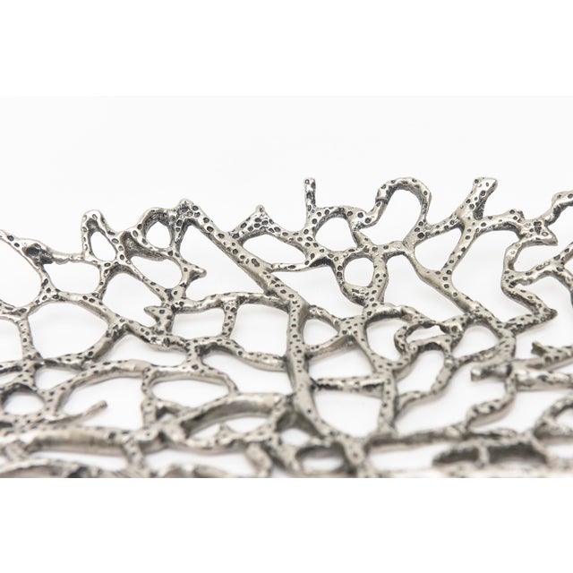 Silver Donna Karan for Lenox Abstract Coral Silver Oval Tray For Sale - Image 8 of 11