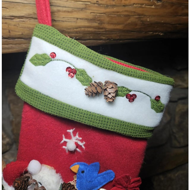 Set of 2 Vintage Festive Christmas Stockings For Sale - Image 13 of 18