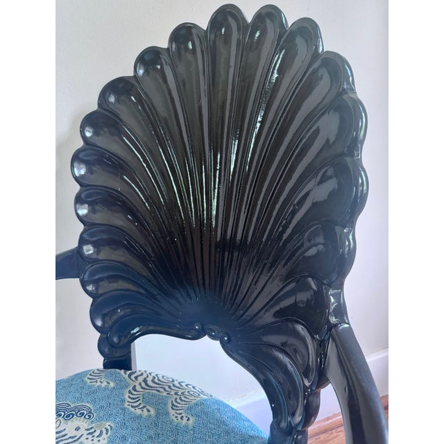 Pair of Lacquered Vintage Italian Hand Carved Grotto Chairs For Sale - Image 10 of 16