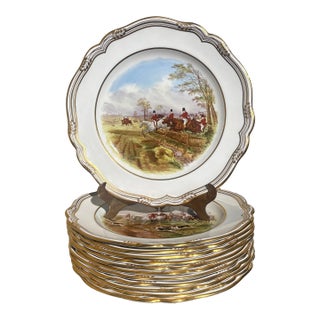 Vintage Copeland Spode With Classic Hunting Scenes After j.f. Herring Sr - Set of 12 For Sale