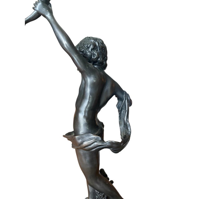 Late 20th Century Bronze Table Lamp After Auguste Moreau For Sale - Image 5 of 12