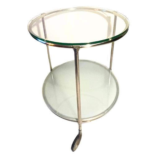 A beautiful minimalist two-tiered round serving cart or side table designed by Ehlen Johansson for Ikea in the 70’s. The...