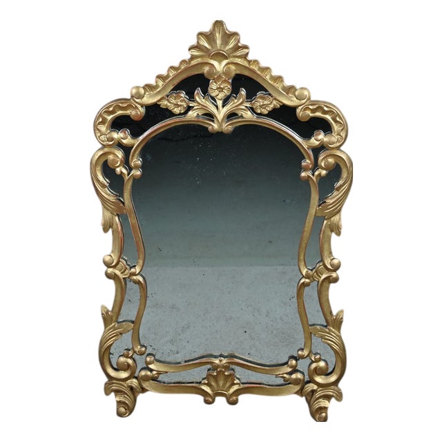 Mid-19th Century Napoleon III Louis XV Giltwood Mirror with Parcloses For Sale