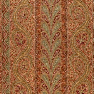 Sample - Schumacher Chatelaine Paisley Fabric in Tuscan For Sale