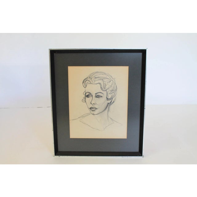 Female Portrait Pencil Sketch For Sale - Image 9 of 9