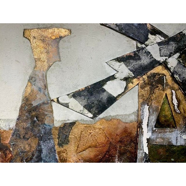 Contemporary Andrea Stella "The Man of the Mill" Gold Leaf Oil Mixed Media Painting, Figurative, Italian Contemporary Art, 2010 For Sale - Image 3 of 8