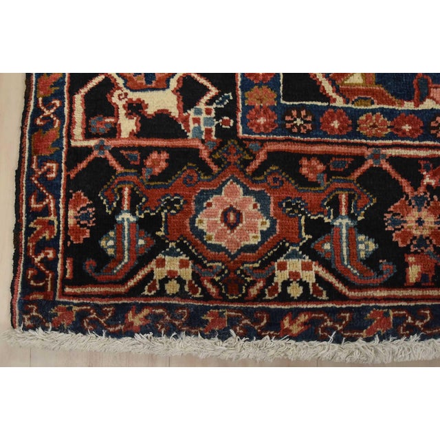 Heriz Rug 8’1” X 11’3” Red Wool Vintage Traditional Hand-Knotted Carpet For Sale - Image 12 of 15