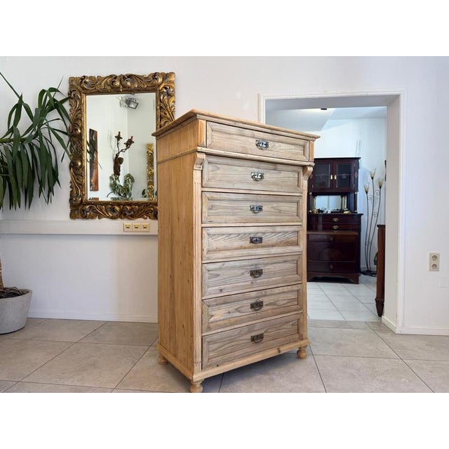 Original Gründerzeit 7-Piece Shop Chest/Weekly Chest D2642 For Sale - Image 10 of 12