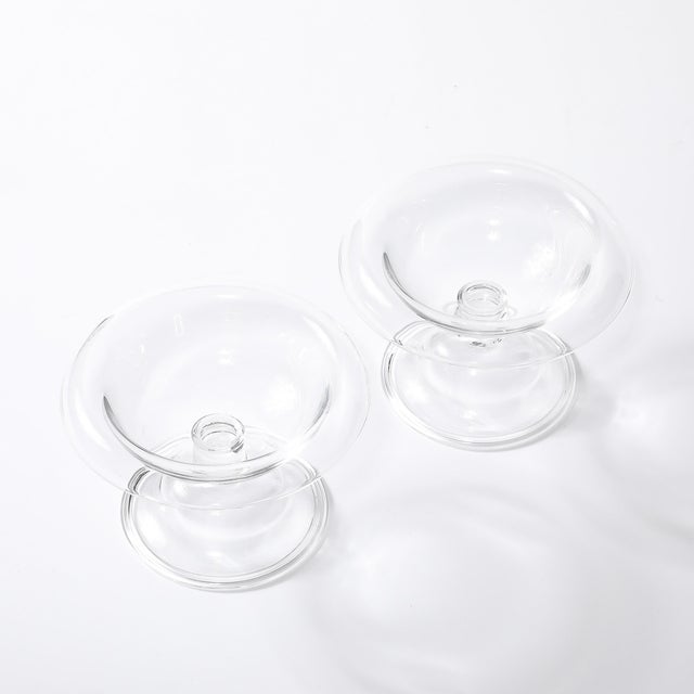 Pair of Mid-Century Modernist Footed Tazas Signed Steuben For Sale - Image 10 of 14