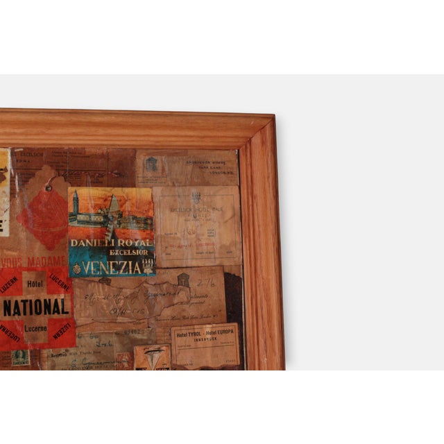 Mid-Century Framed European Grand Tour Hotel Label Collage For Sale In Lexington, KY - Image 6 of 17