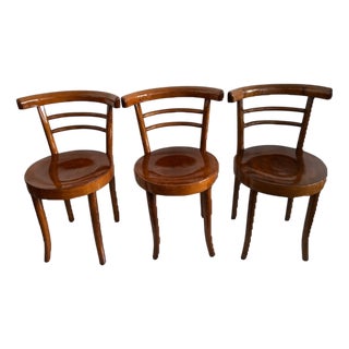 Light Bistro Chairs in Bentwood in the style of Thonet, 1920, Set of 3 For Sale