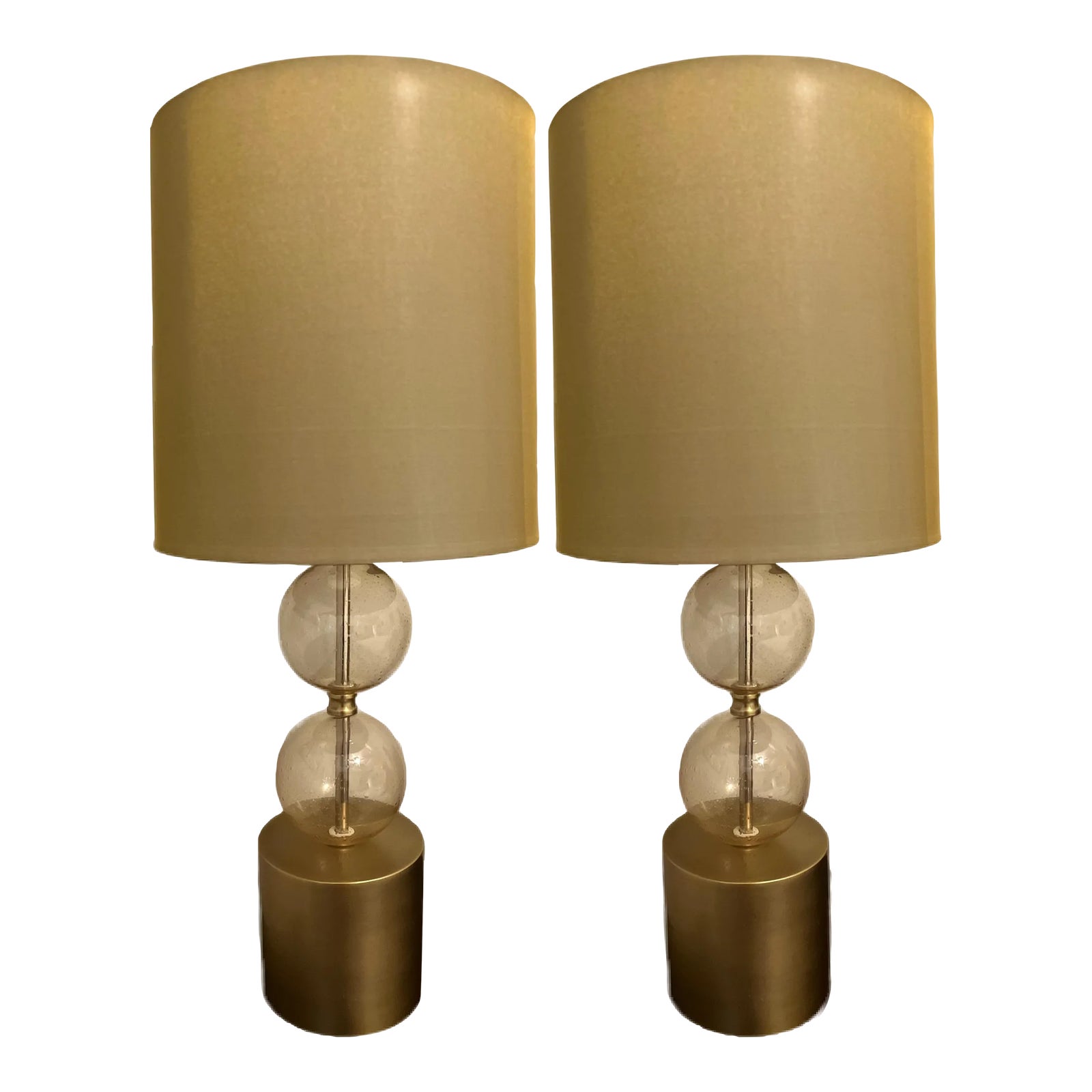Contemporary Gold Table Lamps a Pair Chairish
