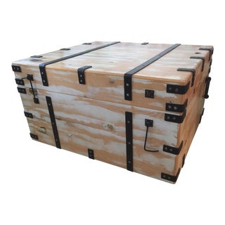 Wrought Iron Pine Box For Sale