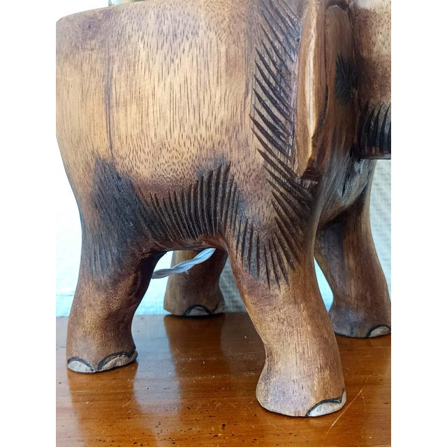Vintage Elephant and Opaline Table Lamp, 1940s For Sale - Image 11 of 13