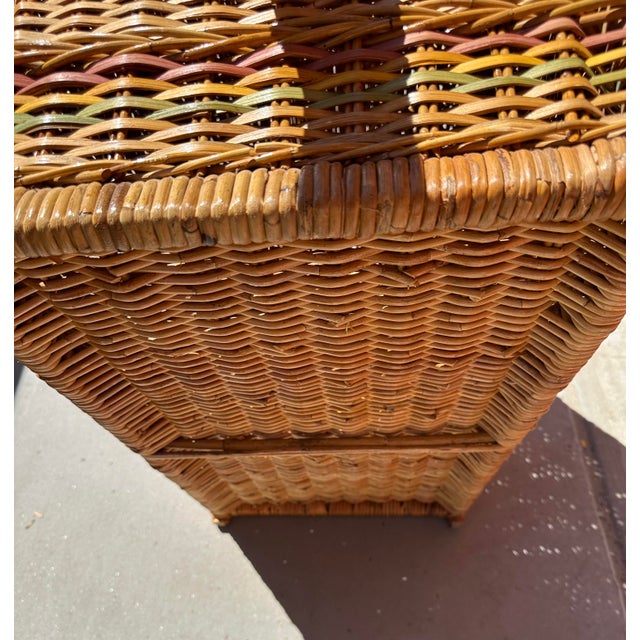 Tan Vintage Rustic European Rattan Storage Trunk For Sale - Image 8 of 8