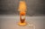 Gold Mid-Century Adjustable Wooden Table Lamp with Floral Shade, Czechoslovakia, 1970 For Sale - Image 8 of 12