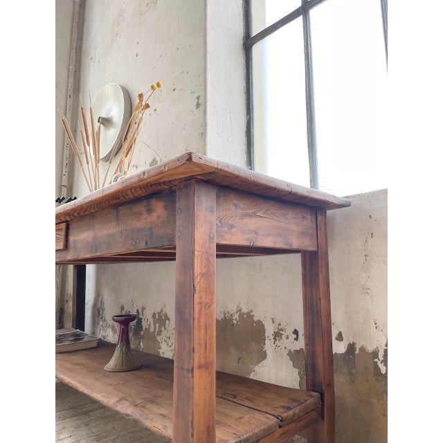 Pine Drapery Console Table, 1950s For Sale - Image 11 of 18