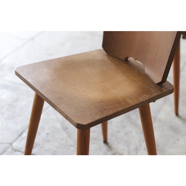Vintage Brutalist Wooden Chairs, 1960, Set of 4 For Sale - Image 11 of 15