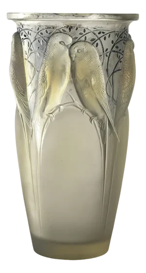 Ceylon Vase in Opalescent Glass by René Lalique, 1930s