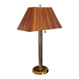 Paavo Tynell-Style Split Reed Table Lamp Organic Modern Brass Scandinavian-Style For Sale