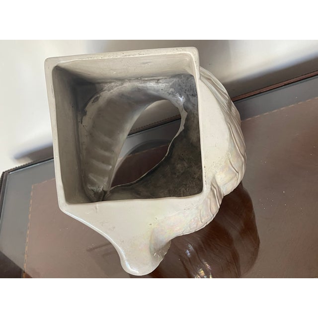 Coastal Ceramic Coastal Sea Shell Tissue Cover Box For Sale - Image 3 of 5
