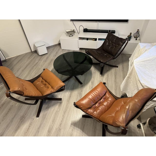 Brown Falcon Armchair by Sigurd Resell for Vatne Møbler, 1970s For Sale - Image 8 of 16