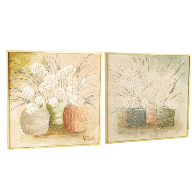 Pair Large Framed Wall Art Paintings | Flowers For Sale
