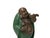 Dark Green Joyful Laughing Buddha Gloss Dark Jade Green Robe Ceramic Coin Bat Ru Yi Figure For Sale - Image 8 of 12