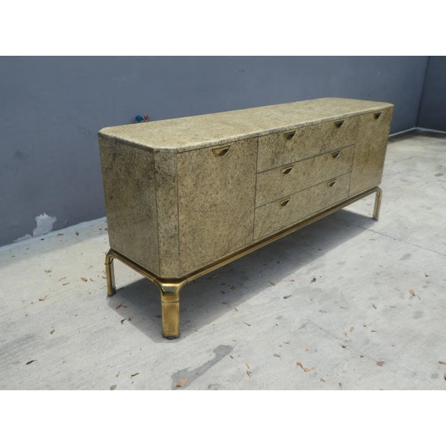 Mid-Century Modern Mid-Century Modern John Widdicomb Faux Tortoise Shell & Brass Credenza Sideboard For Sale - Image 3 of 12