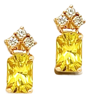 Natural Sapphire Diamond Earrings 14k Gold 1.74 TCW Certified