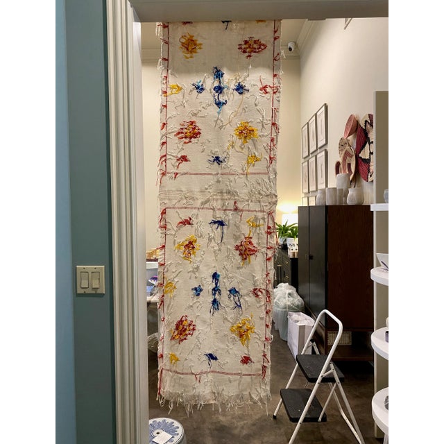 Textile Contemporary Moroccan Embroidered Table Runner For Sale - Image 7 of 11