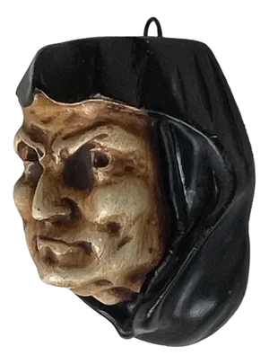 Grotesque Monk Wall Candle Head in Plaster, Italy, 1890s