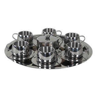 Italian Coffee Service, 1980s, Set of 14 For Sale