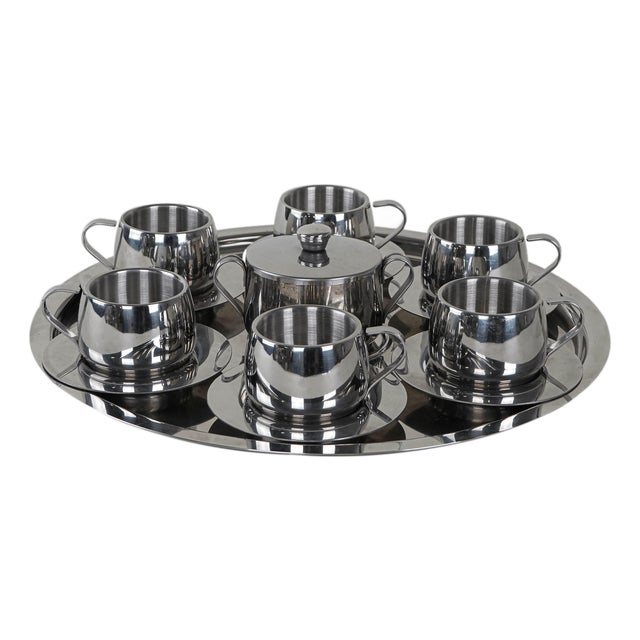 Italian Coffee Service, 1980s, Set of 14 For Sale
