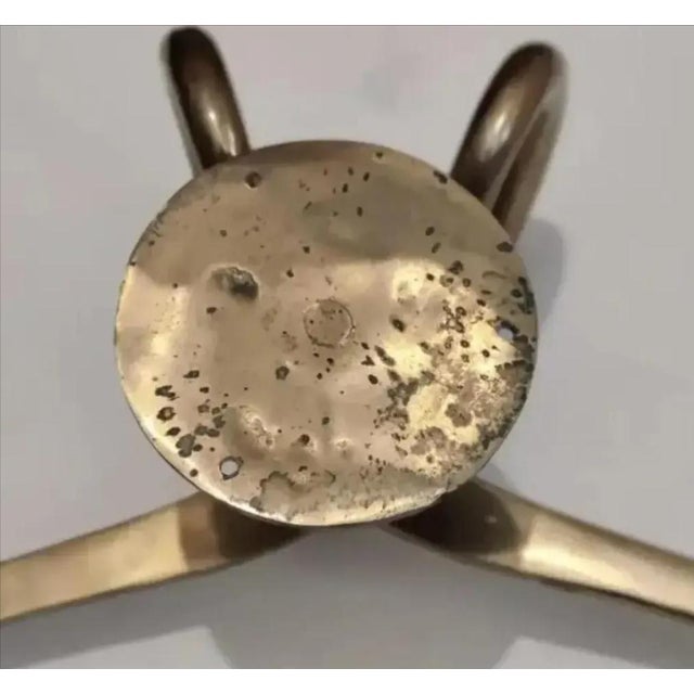 Vintage Brass Decorative Ice Block Tongs Towel Bar For Sale - Image 9 of 10