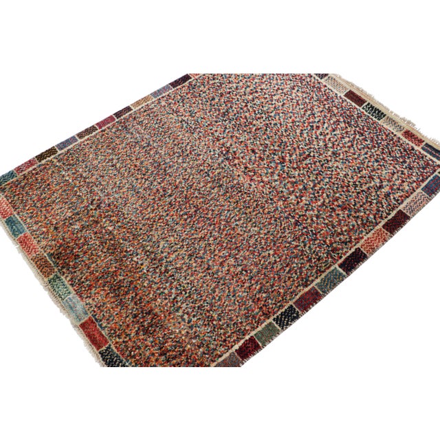 Rug & Kilim Vintage Gabbeh Tribal Rug in Polychromatic Striae and Dots Pattern - Rug & Kilim For Sale - Image 4 of 7