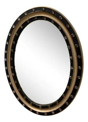 Antique Late 19th Century George III Oval Irish Mirror