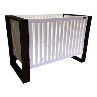 Modern Brown & White Crib by Nursery Works For Sale