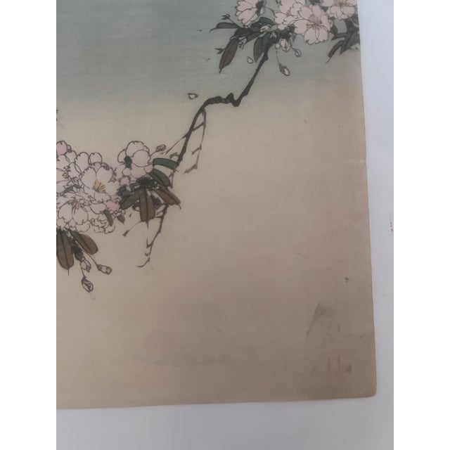 Paper 19th Century Antique Japanese Blossoms in Moonlight Ink Woodblock Print by Kason For Sale - Image 7 of 12