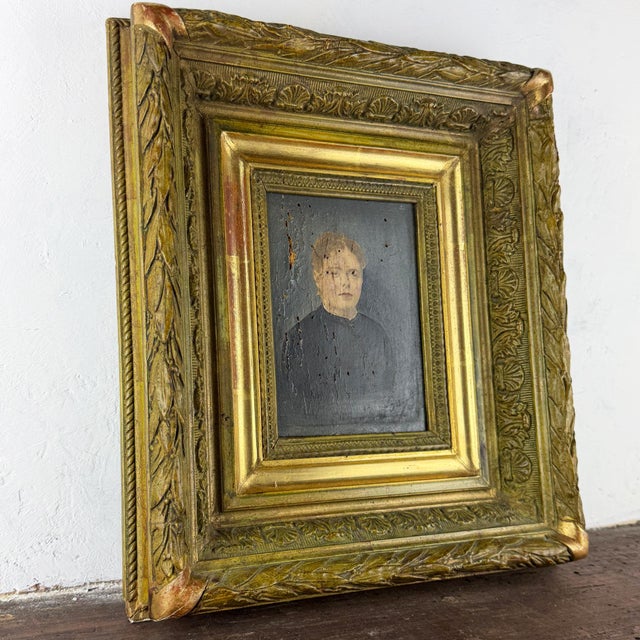French Artist, Portrait of a Woman, 1800s, Oil on Board, Framed For Sale - Image 7 of 14