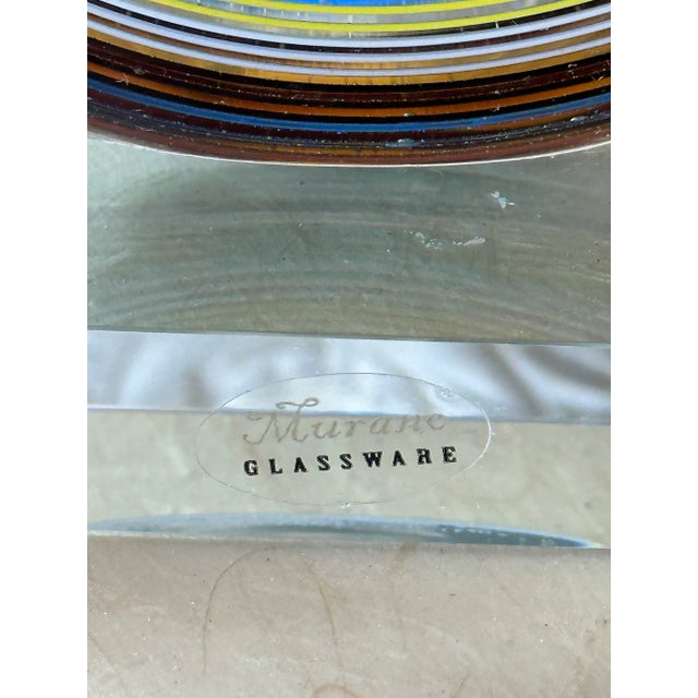 1970s Vintage Murano Glass Colorful Rainbow Swirl on Lucite Abstract Sculpture For Sale - Image 5 of 13