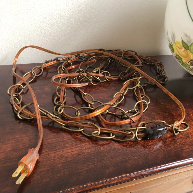 Mid-20th Century Milk Glass Floral Pendant Light For Sale - Image 12 of 12