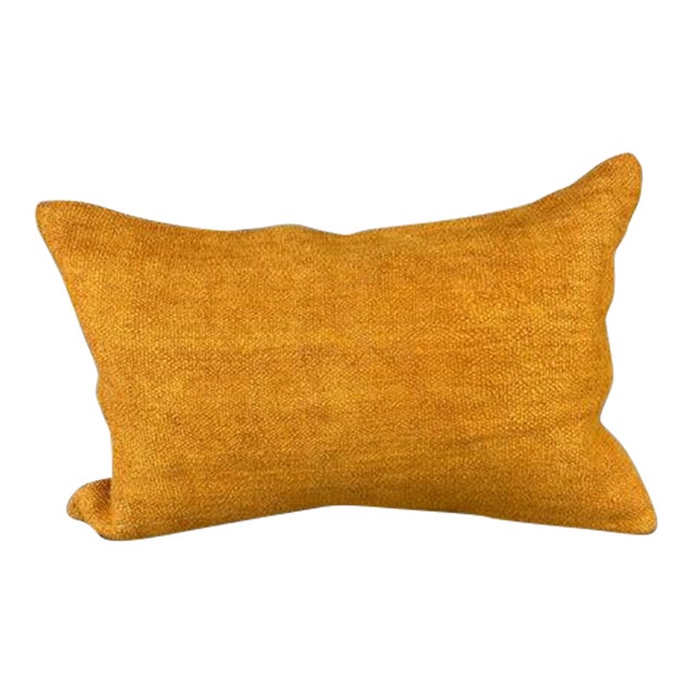 16 x 24 Hemp Pillow Turkish Cushion Natural Orange Pillow Cushion Cover For Sale