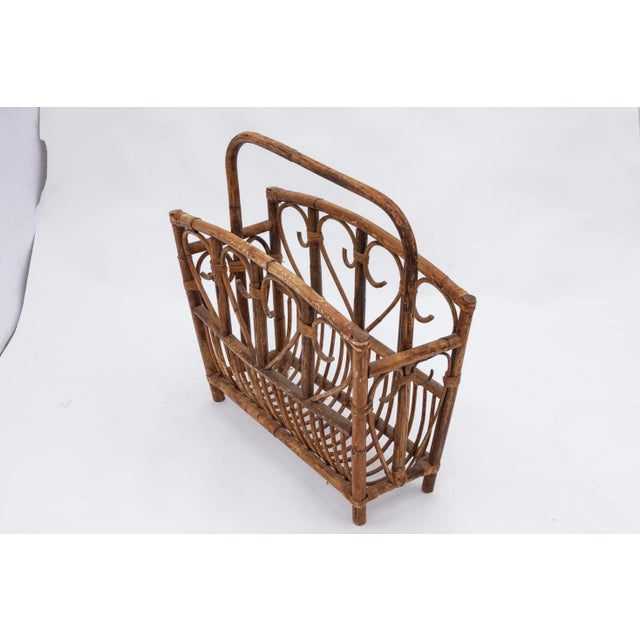 Italian Early 1960s Bent Bamboo Magazine Rack For Sale - Image 3 of 6