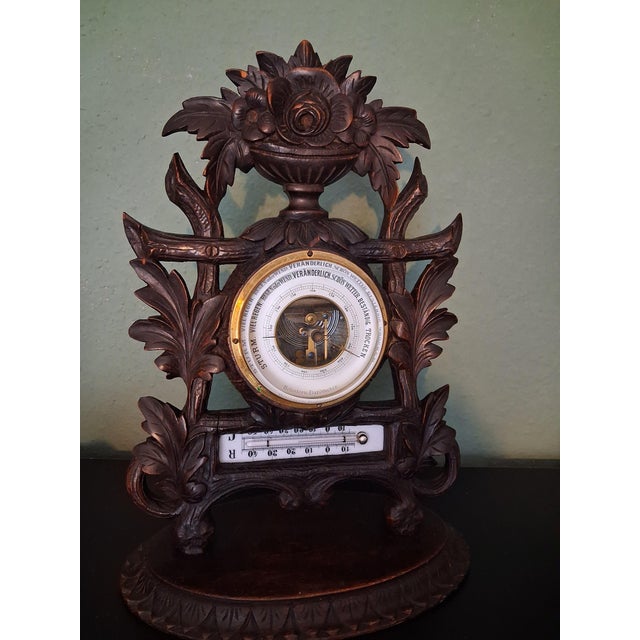 Wood Vintage Black Forest Barometer, 1959 For Sale - Image 7 of 7
