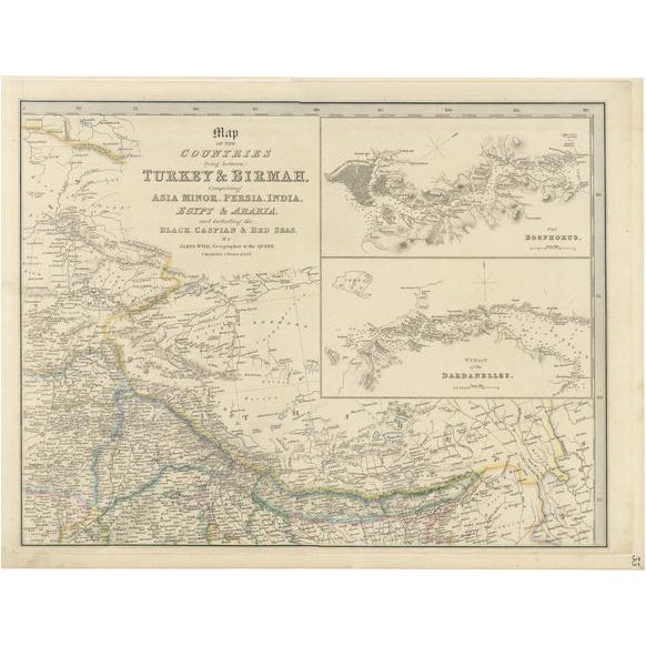 Antique Map of Turkey by James Wyld, 1839 For Sale