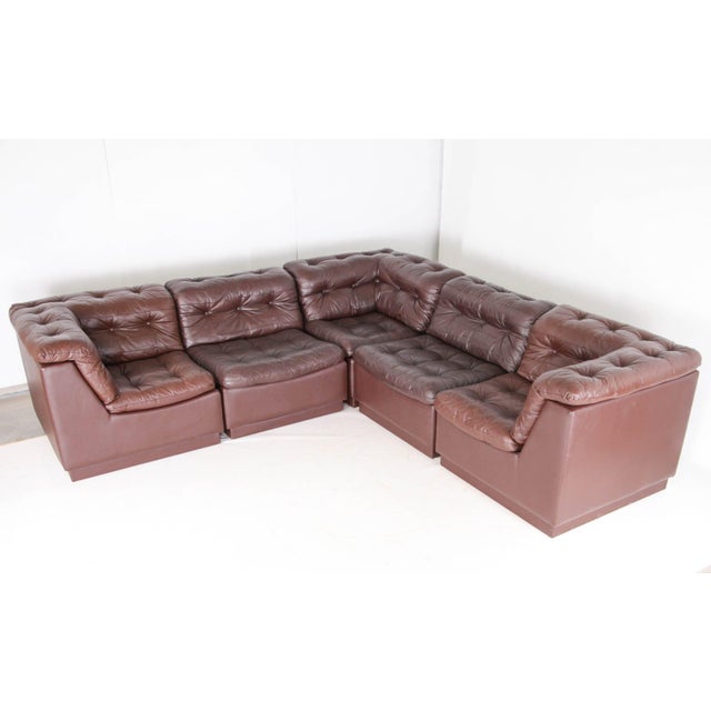 1970s Modular Leather Sofa from Laauser, 1970s For Sale - Image 5 of 18