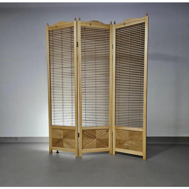 Room divider French Blonde Beech Louvered Screen Room Divider, 1960s Width 155 Height 185 cm Room dividerFrench Blonde...