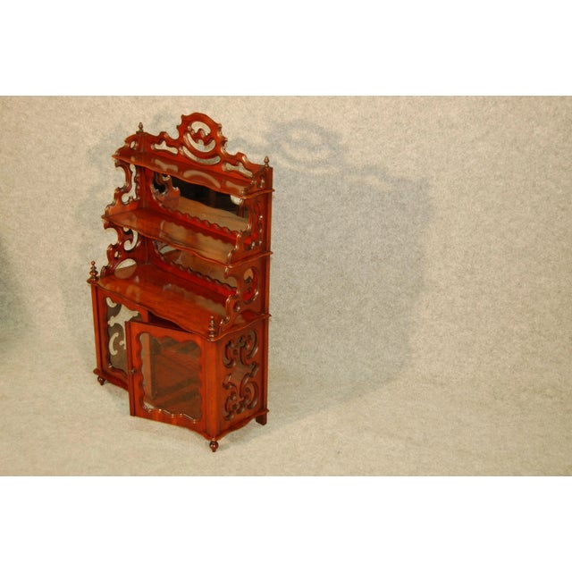 Maroon Small Napoleon III Mahogany Showcase For Sale - Image 8 of 18