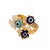 Metal Divine Trio Evil Eye Adjustable Gold Ring, Size 4 For Sale - Image 7 of 12